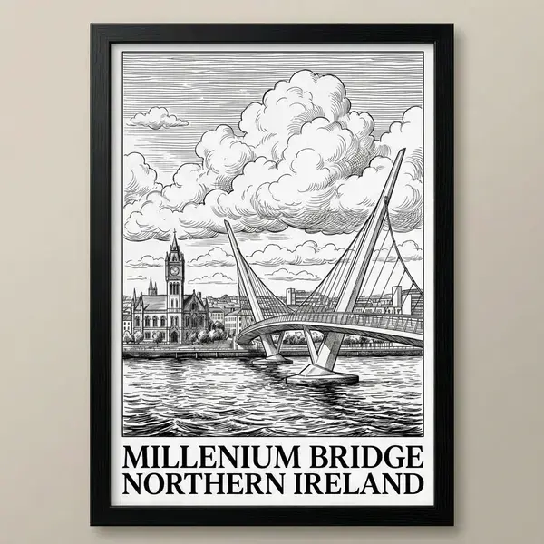 Millenium Bridge - Style Illustration