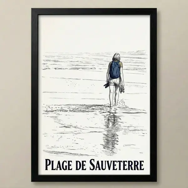 Plage de Sauveterre - Style Illustration